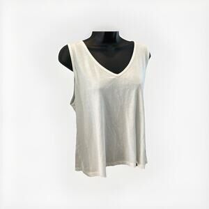 Madewell by J.Crew Women's Tomboy V-Neck Tank Top SIZE: XL AI224 White New NWT